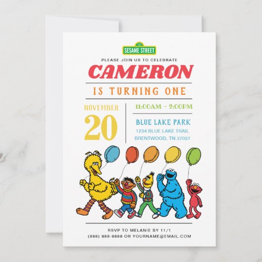 Sesamstraat Vrienden | Luchtballonnen 1e verjaarda Kaart (Voorkant)