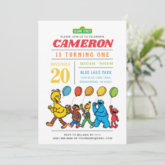 Sesamstraat Vrienden | Luchtballonnen 1e verjaarda Kaart (Staand voorkant)