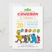 Sesamstraat Vrienden | Luchtballonnen 3e verjaarda Kaart (Voorkant)