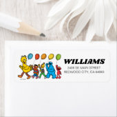 Sesamstraat Vrienden Luchtballons Birthday Etiket (Insitu)