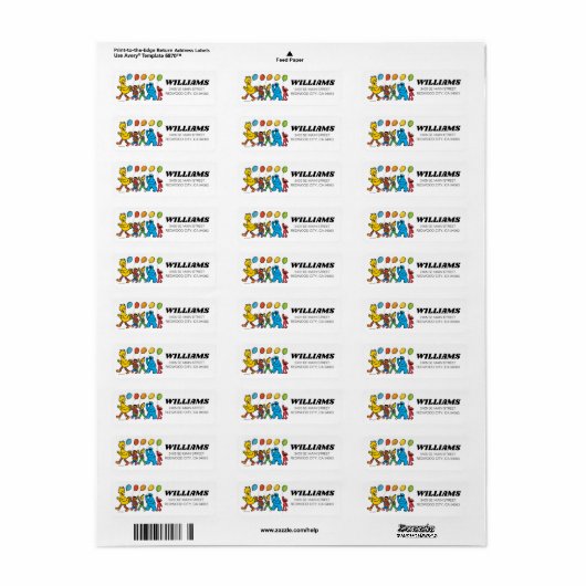 Sesamstraat Vrienden Luchtballons Birthday Etiket (Full Sheet)