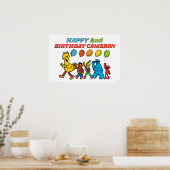 Sesamstraat Vrienden Luchtballons Birthday Poster (Keuken)