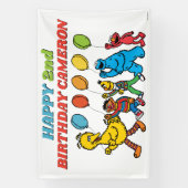 Sesamstraat Vrienden Luchtballons Birthday Spandoek (Verticaal)