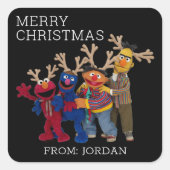 Sesamstraat Vrienden | Merry Christmas Gift Label (Voorkant)