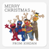 Sesamstraat Vrienden | Merry Christmas Gift Label (Voorkant)