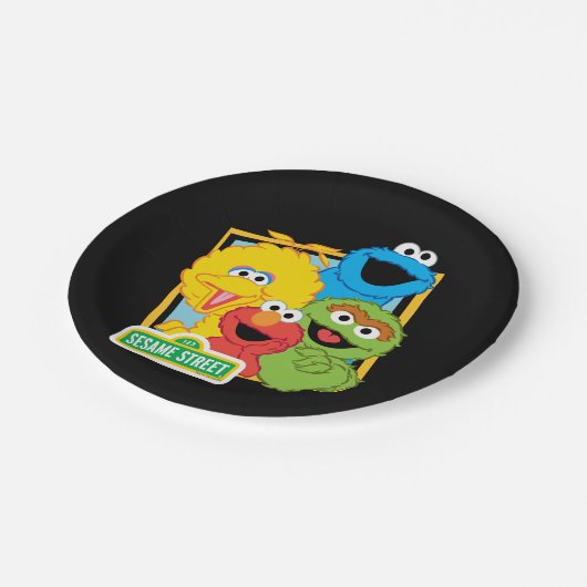 Sesamstraat Vrienden Papieren Bordje (Gekanteld)