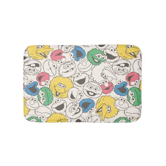 Sesamstraat Vrienden |  patroon met grote kop Badmat (Voorkant)