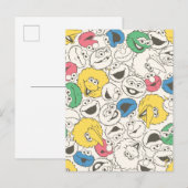 Sesamstraat Vrienden |  patroon met grote kop Briefkaart (Voorkant / Achterkant)