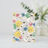 Sesamstraat Vrienden |  patroon met grote kop Briefkaart (Staand voorkant)