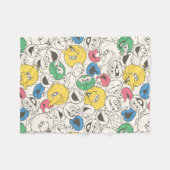 Sesamstraat Vrienden | patroon met grote kop Fleece Deken (Voorkant (Horizontaal))
