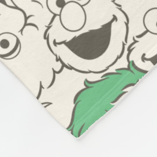 Sesamstraat Vrienden |  patroon met grote kop Fleece Deken (Hoek)