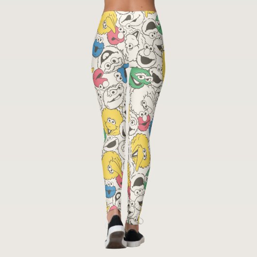 Sesamstraat Vrienden |  patroon met grote kop Leggings (Achterkant)