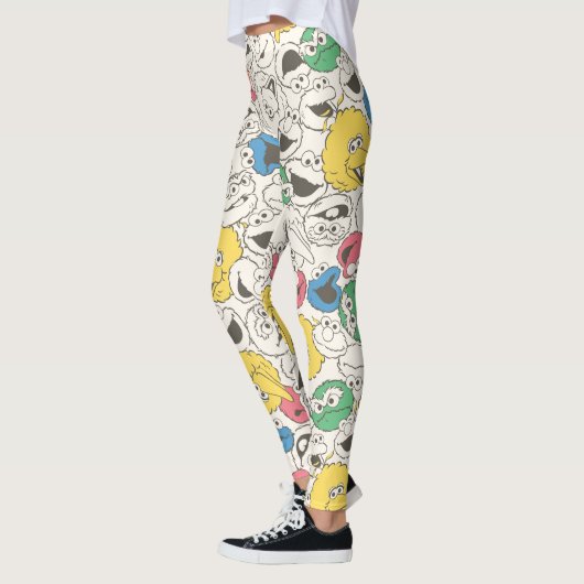 Sesamstraat Vrienden |  patroon met grote kop Leggings (Links)