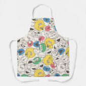Sesamstraat Vrienden |  patroon met grote kop Schort (Voorkant)