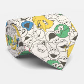 Sesamstraat Vrienden |  patroon met grote kop Stropdas (Opgerold)