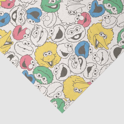 Sesamstraat Vrienden |  patroon met grote kop Tissuepapier (Detail)