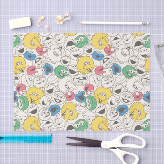Sesamstraat Vrienden | patroon met grote kop Tissuepapier (Craft)