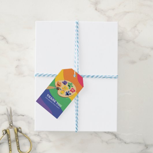 Sesamstraat Vrienden Rainbow Art Party Dank u Cadeaulabel (Met Touw)