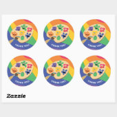 Sesamstraat Vrienden Rainbow Art Party Dank u Ronde Sticker (Vel)