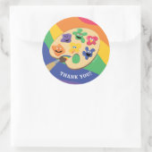 Sesamstraat Vrienden Rainbow Art Party Dank u Ronde Sticker (Tas)