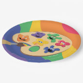 Sesamstraat Vrienden Rainbow Art Party Papieren Bordje (Gekanteld)