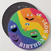 Sesamstraat Vrienden Rainbow Birthday Boy Ronde Button 6,0 Cm (Voorkant /achterkant)