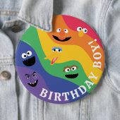 Sesamstraat Vrienden Rainbow Birthday Boy Ronde Button 6,0 Cm (In situ)