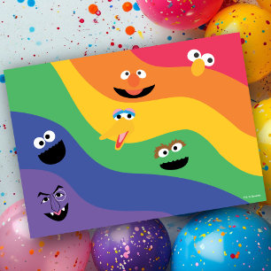 Sesamstraat Vrienden Rainbow Birthday Invitation Kaart
