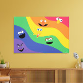 Sesamstraat Vrienden Rainbow Stretched Canvas Prin Afdruk (Insitu (Woonkamer))