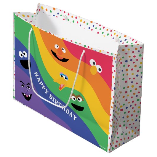 Sesamstraat Vrienden Regenboog Gift Bag Groot Cadeauzakje (Voorkant Gekanteld)