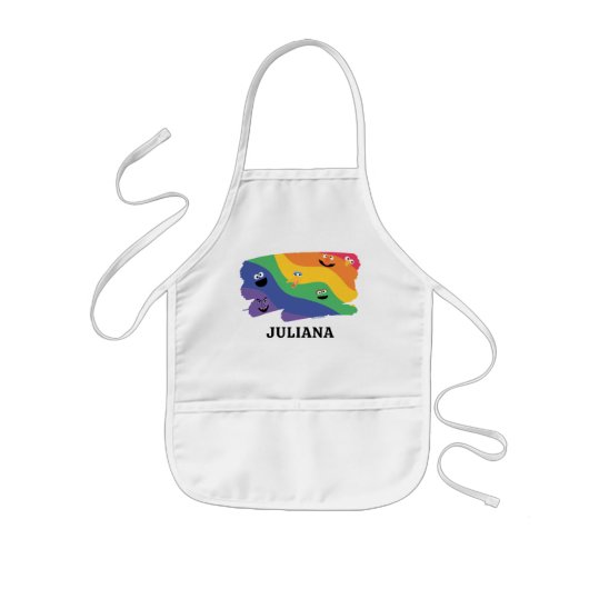 Sesamstraat Vrienden Regenboog Kinder Schort (Voorkant)