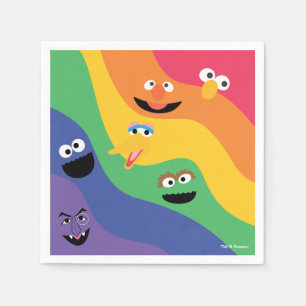 Sesamstraat Vrienden regenboog papier servet