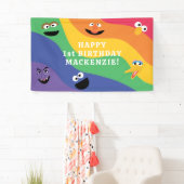 Sesamstraat Vrienden Regenboog Verjaardagsbanner Spandoek (Insitu)