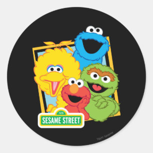 Sesamstraat Vrienden Ronde Sticker