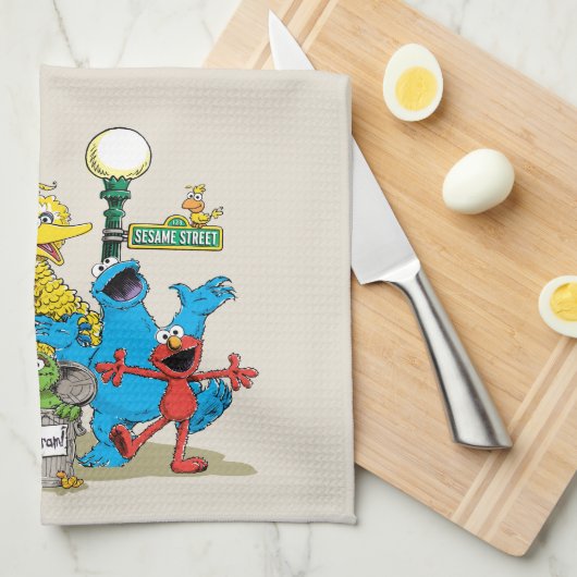  Sesamstraat Vrienden Theedoek (Quarter Fold)