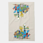  Sesamstraat Vrienden Theedoek (Verticaal)