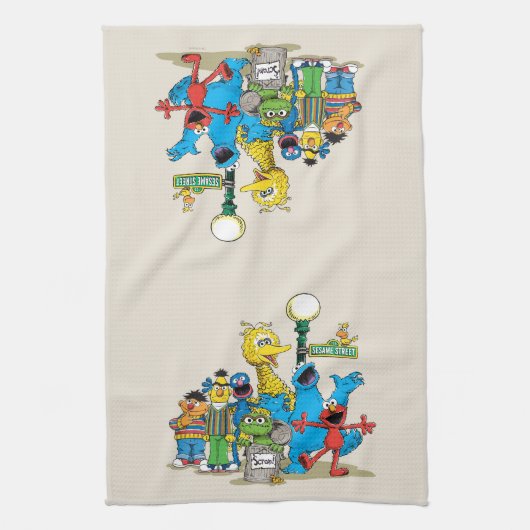  Sesamstraat Vrienden Theedoek (Verticaal)