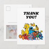 Sesamstraat Vrienden Verjaardag Dank u Briefkaart (Voorkant / Achterkant)