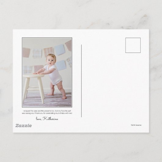 Sesamstraat Vrienden Verjaardag Dank u Briefkaart (Achterkant)