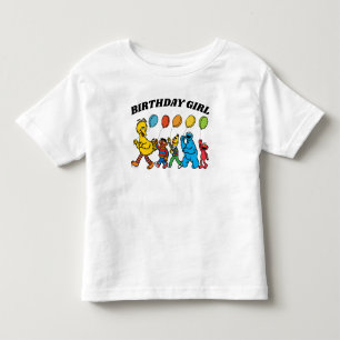 Sesamstraat Vrienden   Verjaardag Meisje Verjaarda Kinder Shirts