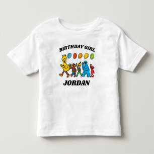 Sesamstraat Vrienden   Verjaardag Meisje Verjaarda Kinder Shirts