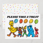 Sesamstraat Vrienden Verjaardagsballonnen nemen ee Kaart (Voorkant / Achterkant)