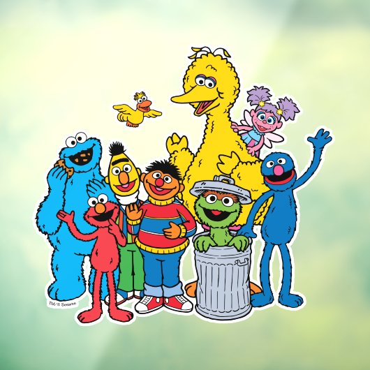 Sesamstraat Vrienden Wachten Raamsticker (Vel 3)