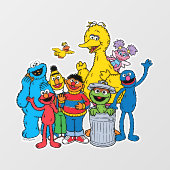 Sesamstraat Vrienden Wachten Raamsticker (Vel)