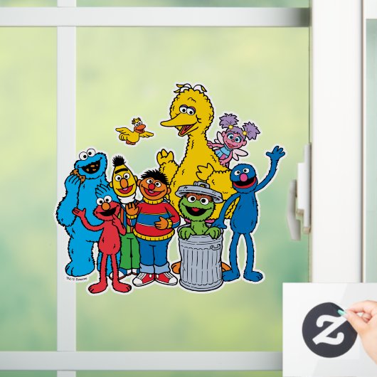 Sesamstraat Vrienden Wachten Raamsticker (Huis)