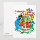 Sesamstraat Vrolijke kerstvakantie Feestdagenkaart (Voorkant / Achterkant)