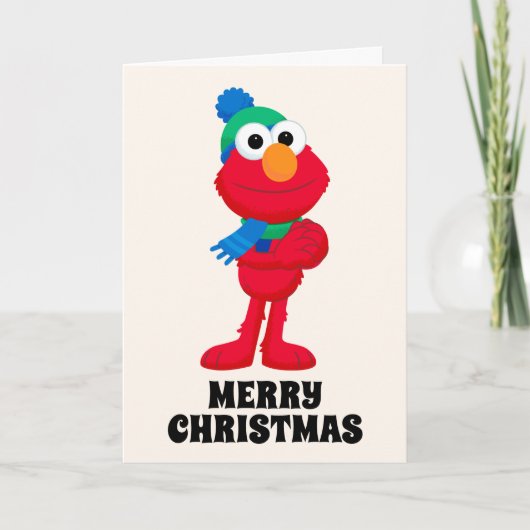 Sesamstraat | Winter Elmo Feestdagen Kaart (Voorkant)