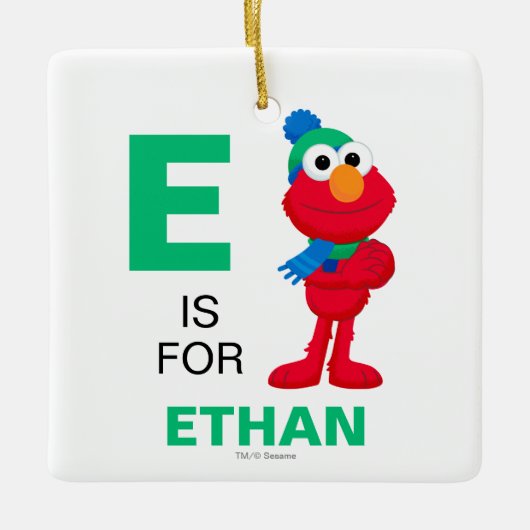 Sesamstraat | Winter Elmo Keramisch Ornament (Voorkant)