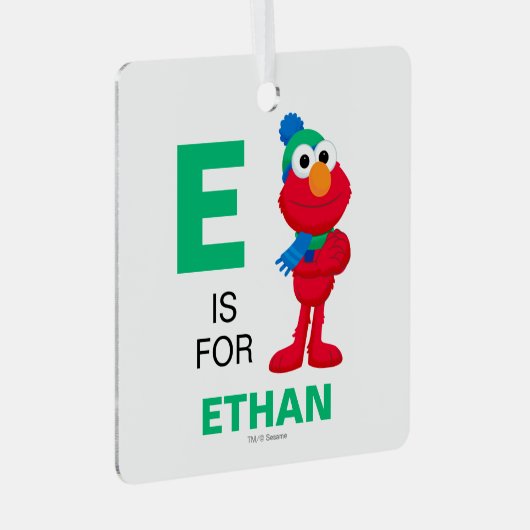 Sesamstraat | Winter Elmo Metalen Ornament (Voorkant Rechts)