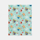 Sesamstraat Winter Pattern Fleece Deken (Voorkant)